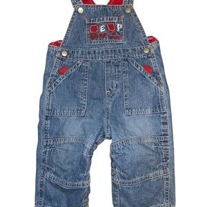 Vintage Faded Glory Blue Denim Overalls sz 6/9months